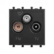 ДКС 4412532 Розетка телевизионная TV/FM/SAT 2мод Avanti Черный матовый модульная DKC 4412532 DKC