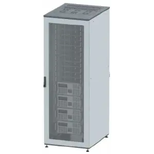 ДКС R5IT2466PF Напольный шкаф 24U 600х600 двери перфорированная/перфорированная,укомплектован вводом и заглушками RAL7011/7035 DKC