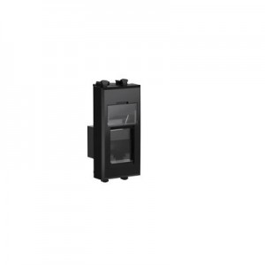 ДКС 4402371 Компьютерная розетка RJ-45 модульная, кат6А, Avanti, Черный квадрат, 1 модуль DKC