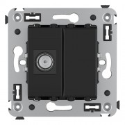 ДКС 4402503 Розетка TV оконечная в стену, Avanti, Черный квадрат DKC