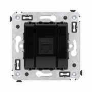 ДКС 4402673 Розетка компьютерная 1-м СП Avanti Черный квадрат RJ45 кат6A без шторок механизм DKC 4402673 DKC