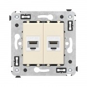 ДКС 4405664 Розетка компьютерная 2-м СП Avanti Ванильная дымка RJ45 кат5E без шторок механизм DKC 4405664 DKC
