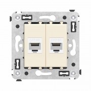 ДКС 4405674 Розетка компьютерная 2-м СП Avanti Ванильная дымка RJ45 кат6A без шторок механизм DKC 4405674 DKC