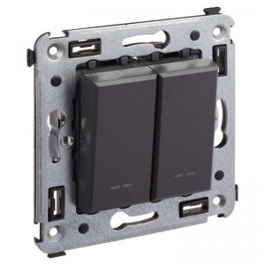 ДКС 4412114 Переключатель 2-кл СП Avanti Черный матовый DKC 4412114 DKC