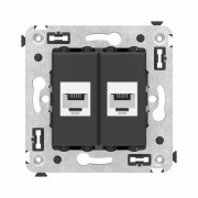 ДКС 4412614 Розетка телефонная 2-м СП Avanti Черный матовый RJ12 без шторок механизм DKC 4412614 DKC