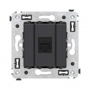 ДКС 4412663 Розетка компьютерная 1-м СП Avanti Черный матовый RJ45 кат5E без шторок механизм DKC 4412663 DKC