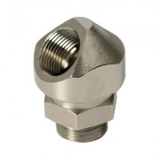 ДКС 6028-25G Поворотный адаптер 45° M25x1,5, IP68/IP67, никелированная латунь DKC