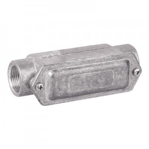 ДКС 6030-32A Коробка протяжная алюминиевая, 2 ввода 180°, М32х1,5 ,IP55, 146х45х57мм DKC