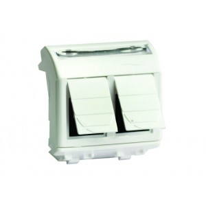 ДКС 76453B Комроз двойная RJ45 кат6 экран, 8P8C, Brava, белая, 2мод DKC