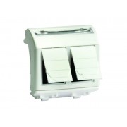 ДКС 76643B Компьютерная розетка RJ-45, кат5Е (2 разъема АМР), белая, 2 мод DKC