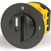 ДКС AZ1408 Круглая площадка д52 - черная ручка R14 на дверь DKC