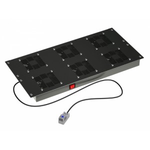 ДКС R519VSIT6FTB Вентиляторный модуль 19, 6 вент с термостатом RAL 9005 DKC