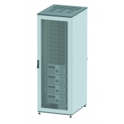 ДКС R5IT2461PF Напольный шкаф 24U 600х1000 двери перфорированная/перфорированная, укомплектован вводом и заглушками RAL7011/7035 DKC