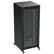 ДКС R5IT2468GSB Напольный шкаф 24U 600х800 двери стекло/сплошная, укомплектован вводом и заглушками RAL9005 DKC