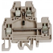 ДКС ZDS130GR DAS4/LGR, 2х уровневый проходной зажим серый DKC