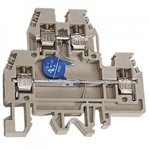 ДКС ZDSV120GR DAS4/V120GR, 2х уровневый проходной зажим серый 4 квмм с варистором между уровнями 120 В DKC