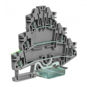 ДКС ZHL500GR HDE2/GR(Ex) пружинный зажим трех-уровневый c заземлением на нижнем уровне 2,5 квмм, серый DKC